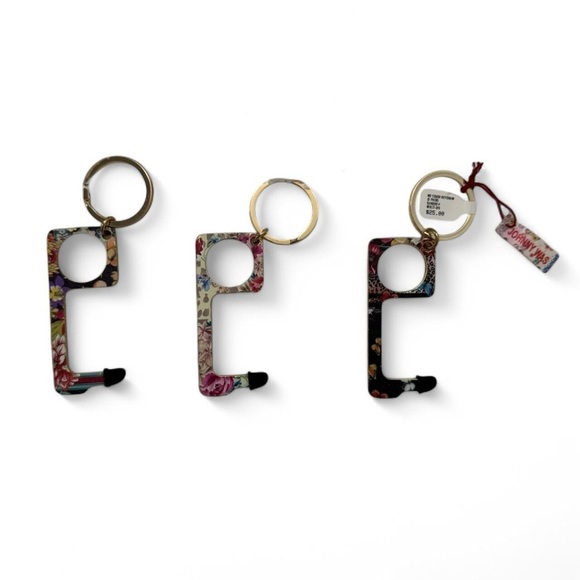 Johnny Was Floral 3 Pack No-Touch Keychain Set NWT - Picture 1 of 5